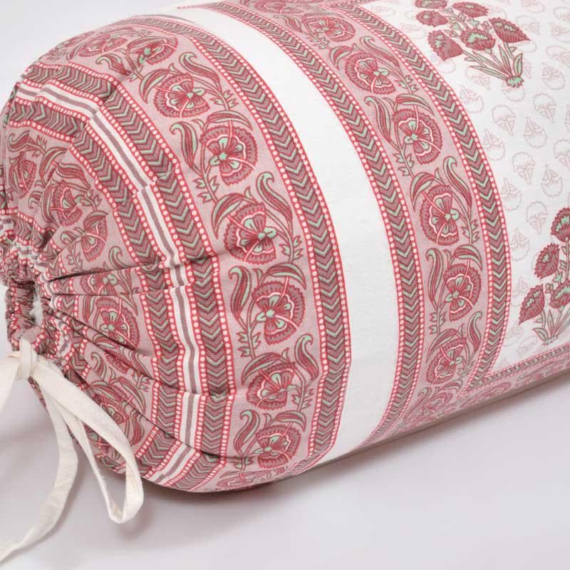 Buy Tarini Ethnic Printed Bolster Cover (Pink) - Set Of Two Bolster Covers from Vaaree