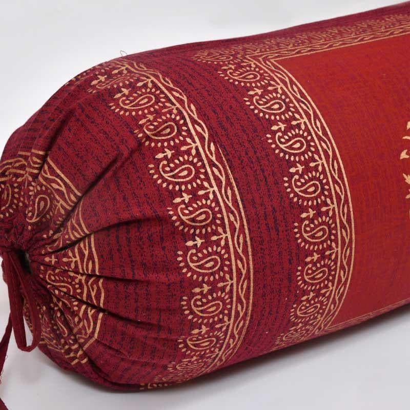 Buy Trupti Ethnic Printed Bolster Cover (Maroon) - Set Of Two Bolster Covers from Vaaree