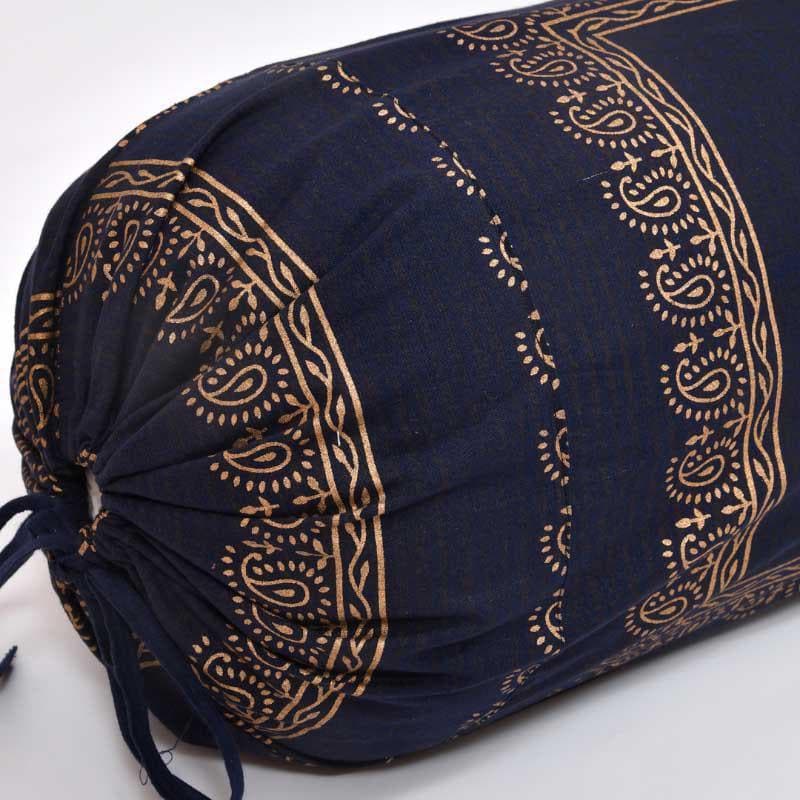 Bolster Covers - Trupti Ethnic Printed Bolster Cover (Navy) - Set Of Two