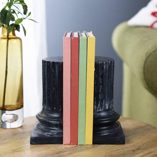 Book End - Ancient Pillar Book Ends (Black) - Set Of Two
