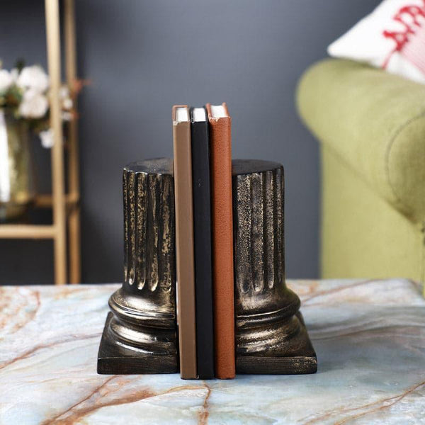 Book End - Ancient Pillar Book Ends (Brown) - Set Of Two