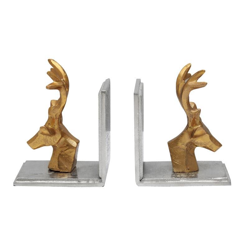 Buy Deer Dimera Book Ends (Gold & Silver) - Set Of Two Book End from Vaaree