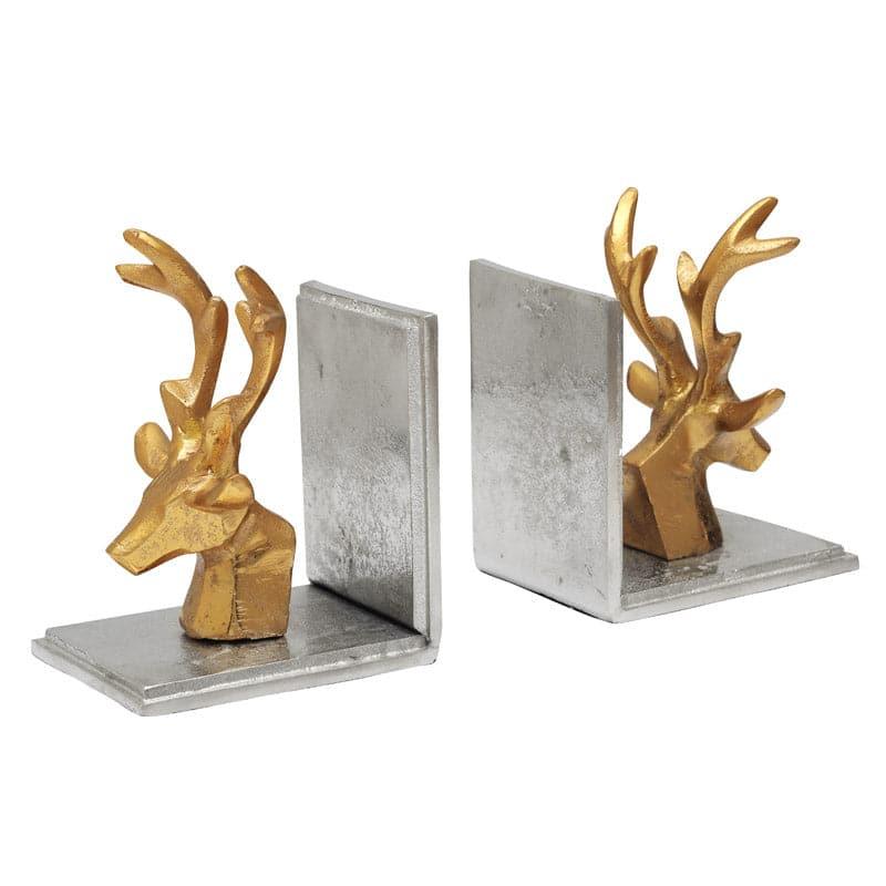 Buy Deer Dimera Book Ends (Gold & Silver) - Set Of Two Book End from Vaaree