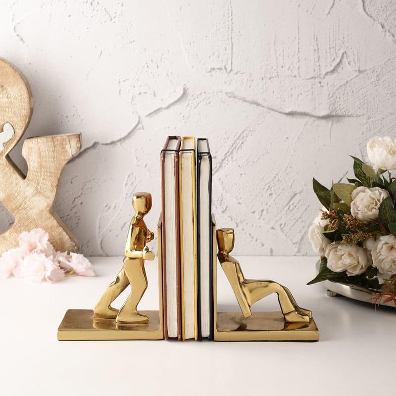 Buy Hard Work Matters Bookend (Gold) - Set Of Two Book End from Vaaree