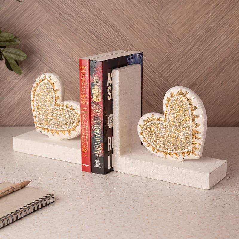 Buy Hearty Home Book Ends (Love Collection) - Set Of Two Book End from Vaaree