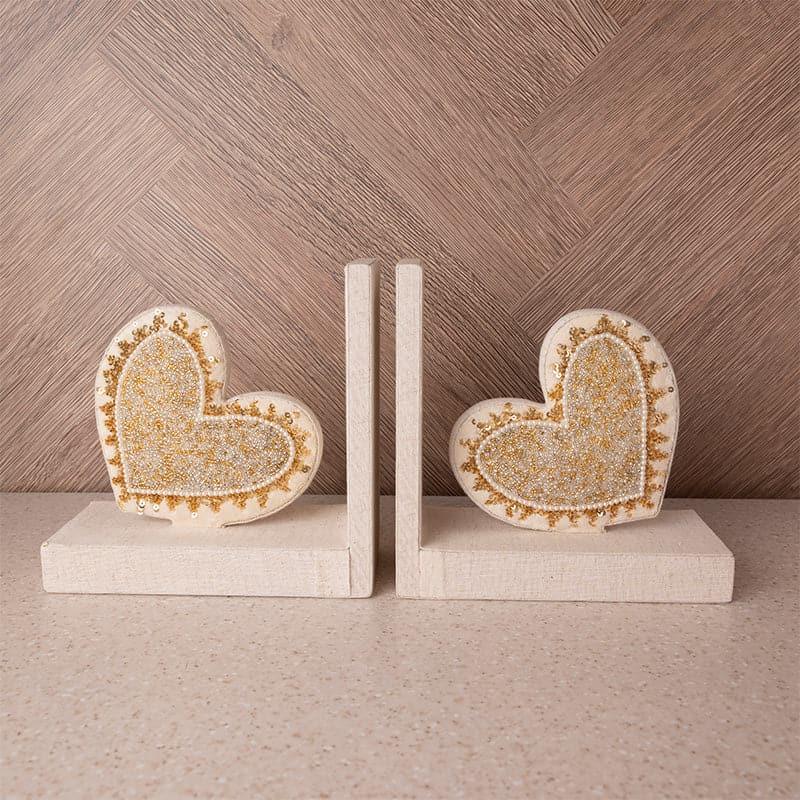 Buy Hearty Home Book Ends (Love Collection) - Set Of Two Book End from Vaaree