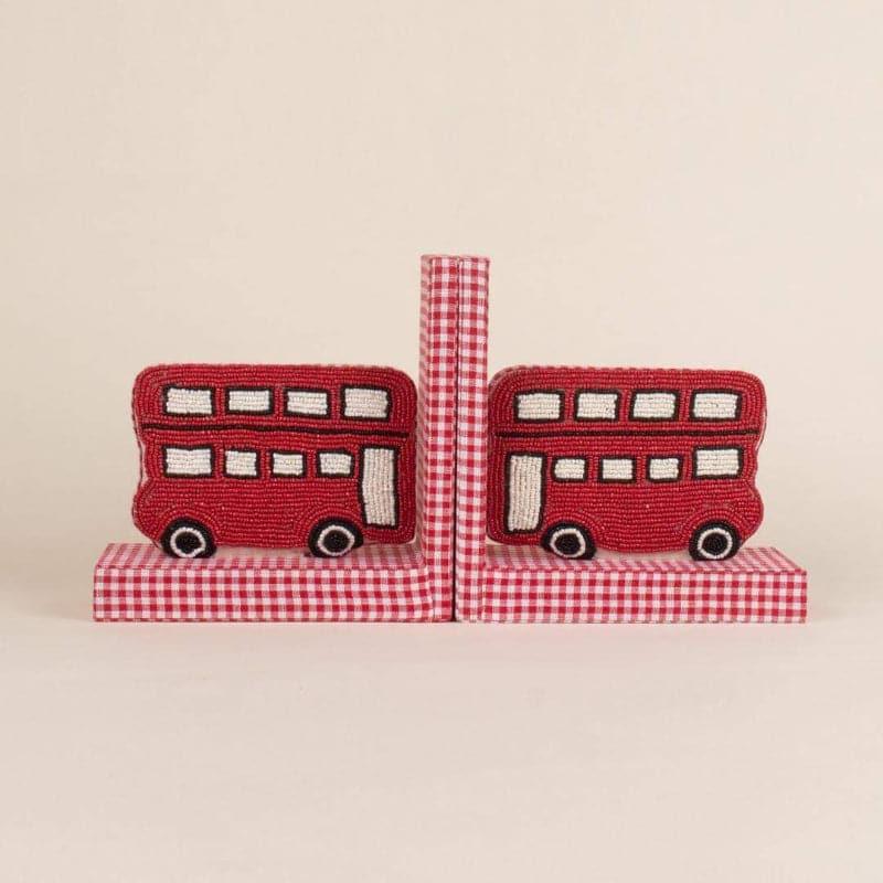 Buy Red Bus Beaded Embroidery Bookend - Set Of Two Book End from Vaaree