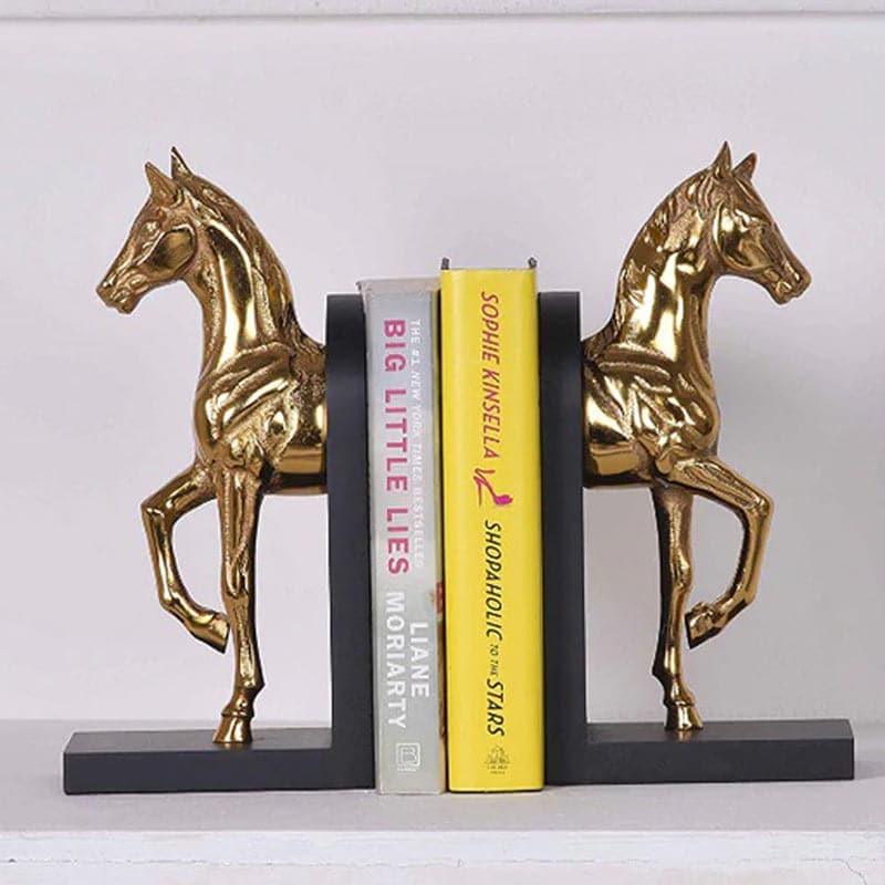 Buy Stallion Grace Bookend (Gold) - Set Of Two Book End from Vaaree