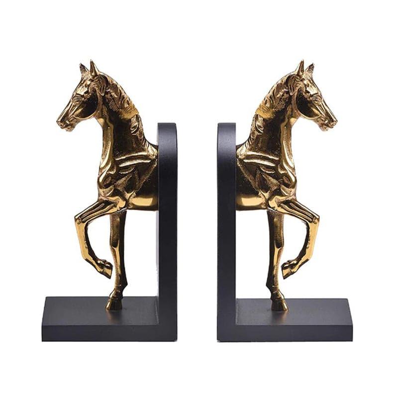 Buy Stallion Grace Bookend (Gold) - Set Of Two Book End from Vaaree