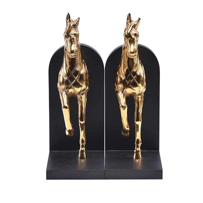 Buy Stallion Grace Bookend (Gold) - Set Of Two Book End from Vaaree