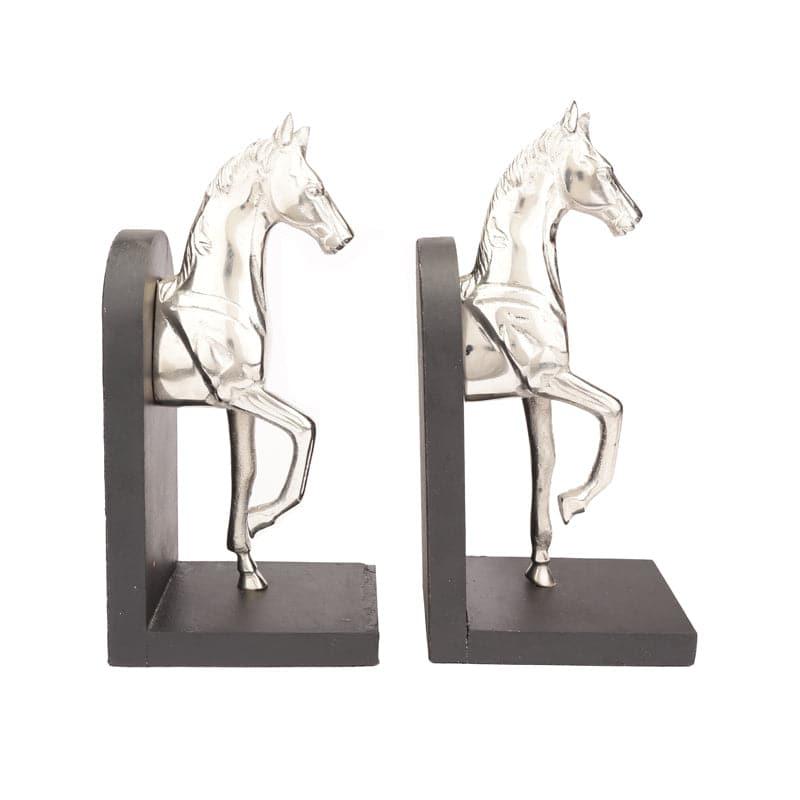 Buy Stallion Grace Bookend (Silver) - Set Of Two Book End from Vaaree