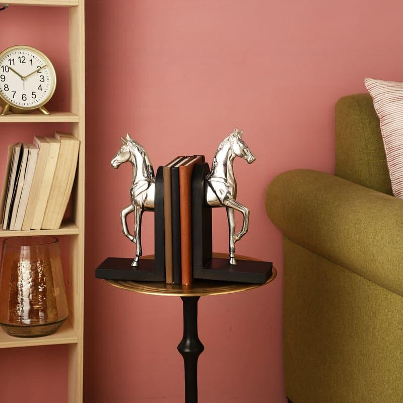 Buy Stallion Grace Bookend (Silver) - Set Of Two Book End from Vaaree