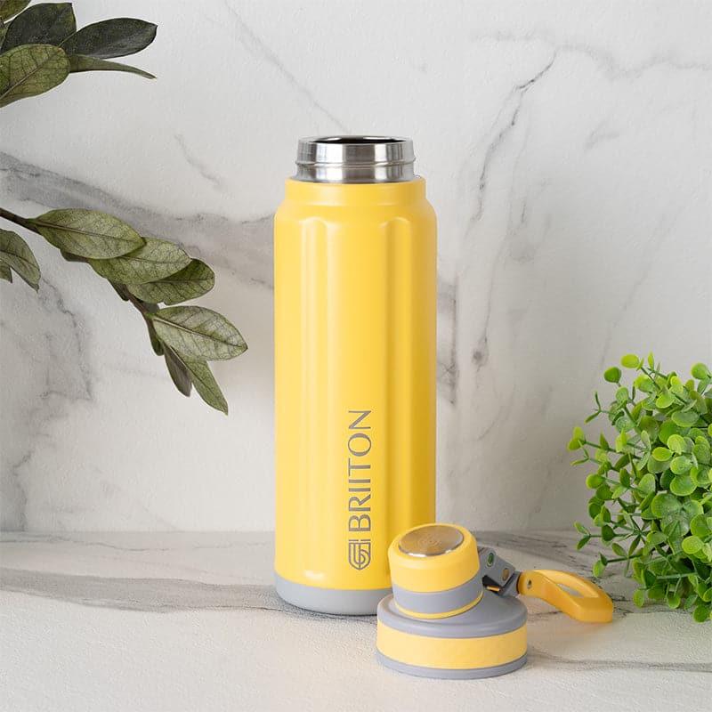 Bottle - Aqua Alchemy 750 ML Hot & Cold Thermos Water Bottle (Black & Yellow) - Set Of Two