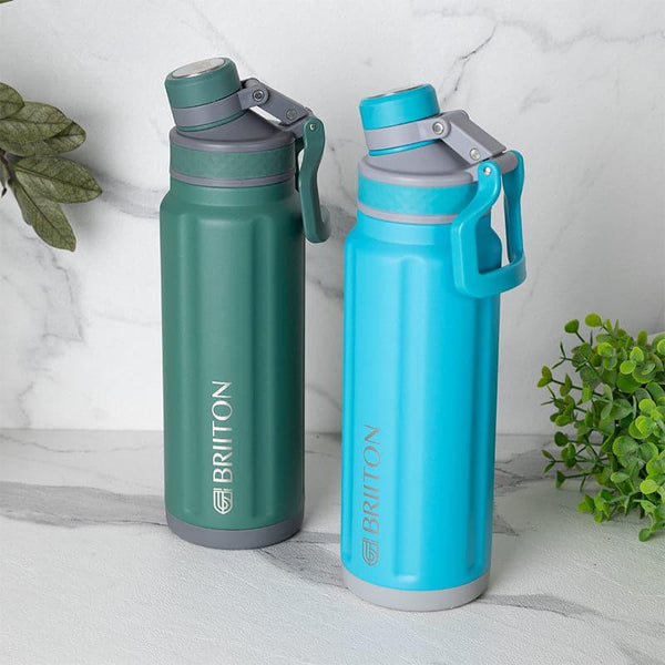 Bottle - Aqua Alchemy 750 ML Hot & Cold Thermos Water Bottle (Green & Blue) - Set Of Two