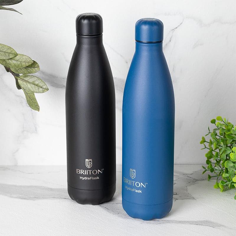 Bottle - Aqua Zen Bliss 620 ML Hot & Cold Thermos Water Bottle (Black & Blue) - Set Of Two