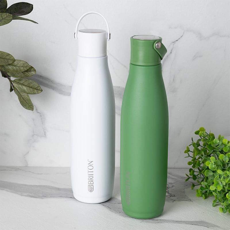 Bottle - Aquaro 750 ML Hot & Cold Thermos Water Bottle (White & Green) - Set Of Two