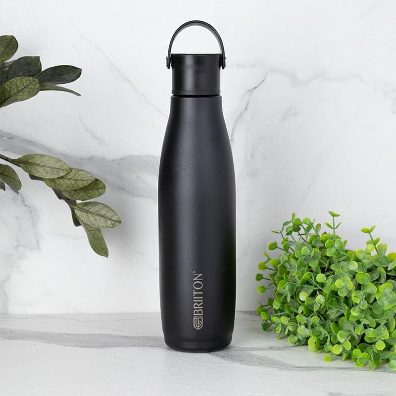 Bottle - Aquaro Hot & Cold Thermos Water Bottle (Black) - 750 ML