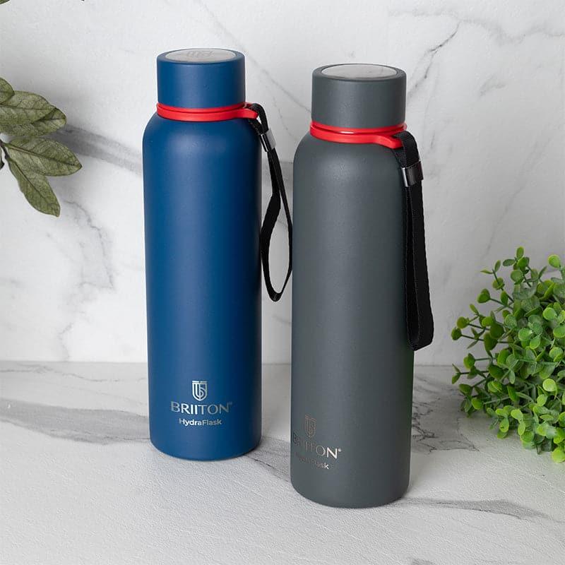 Buy Aqueous 750 ML Hot & Cold Thermos Water Bottle (Blue & Grey) - Set Of Two Bottle from Vaaree