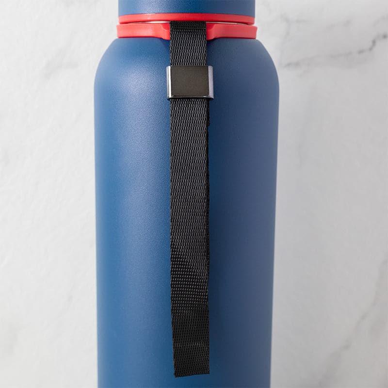 Bottle - Aqueous 750 ML Hot & Cold Thermos Water Bottle (Blue & Grey) - Set Of Two