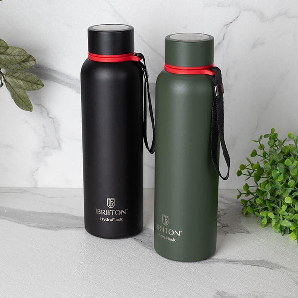 Buy Aqueous 750 ML Hot & Cold Thermos Water Bottle (Green & Black) - Set Of Two Bottle from Vaaree