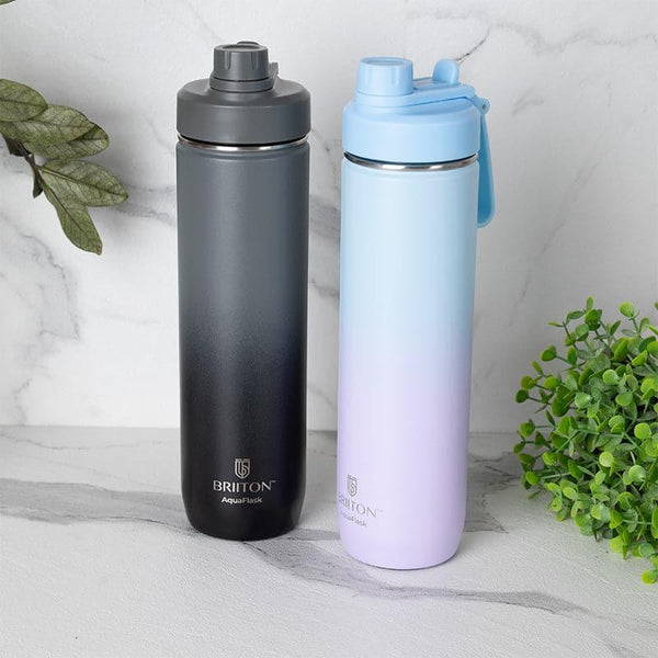 Bottle - Bristo Quench 750 ML Hot & Cold Thermos Water Bottle (Black & Blue) - Set Of Two