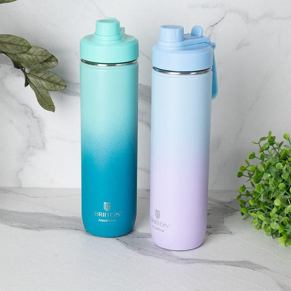 Bottle - Bristo Quench 750 ML Hot & Cold Thermos Water Bottle (Green & Blue) - Set Of Two