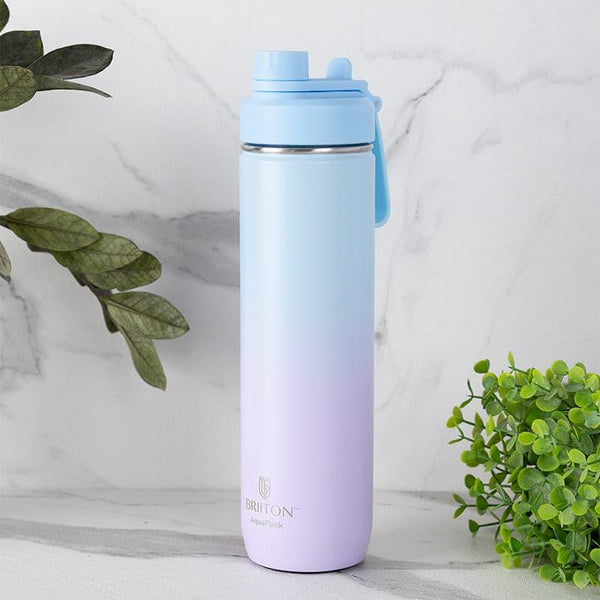 Bottle - Bristo Quench Hot & Cold Thermos Water Bottle (Purple & Light Blue) - 750 ML