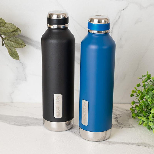 Bottle - Bristo Sip 750 ML Hot & Cold Thermos Water Bottle (Black & Blue) - Set Of Two