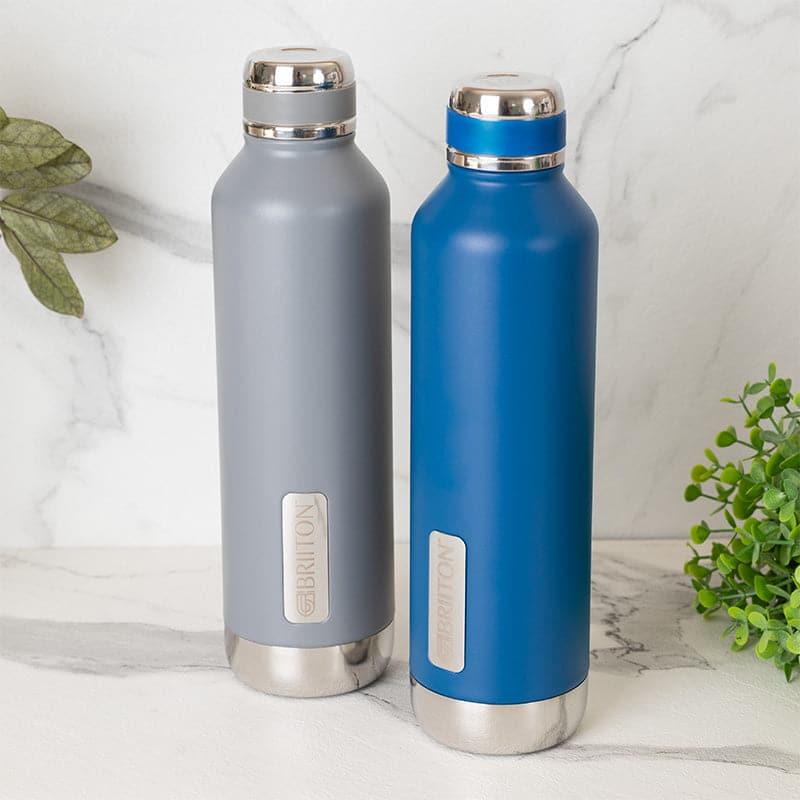 Buy Bristo Sip 750 ML Hot & Cold Thermos Water Bottle (Grey & Blue) - Set Of Two Bottle from Vaaree