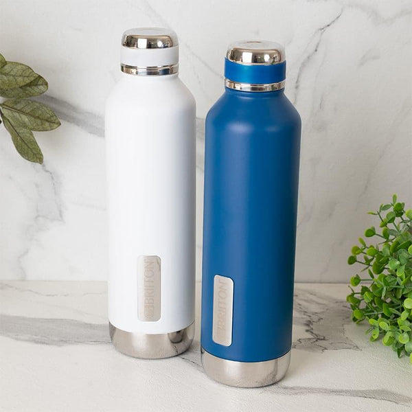 Buy Bristo Sip 750 ML Hot & Cold Thermos Water Bottle (White & Blue) - Set Of Two Bottle from Vaaree