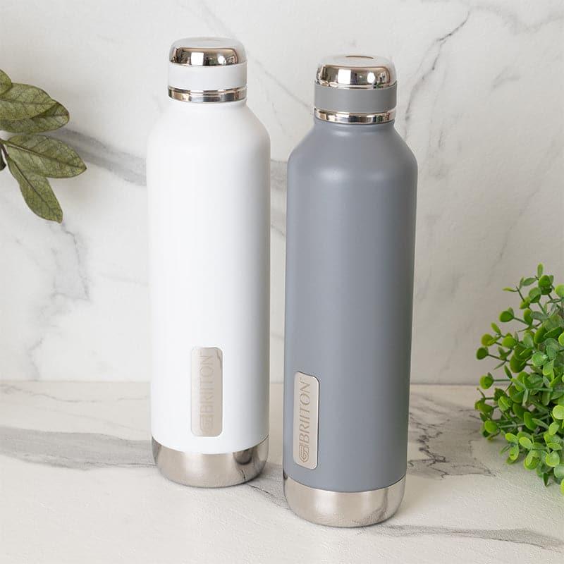 Buy Bristo Sip 750 ML Hot & Cold Thermos Water Bottle (White & Grey) - Set Of Two Bottle from Vaaree