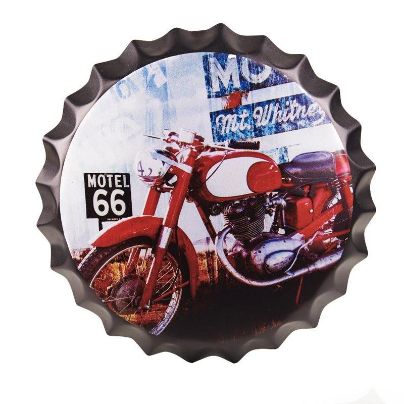 Buy Motor Red Motel 66 Bottle Cap Wall Accent Wall Accents from Vaaree