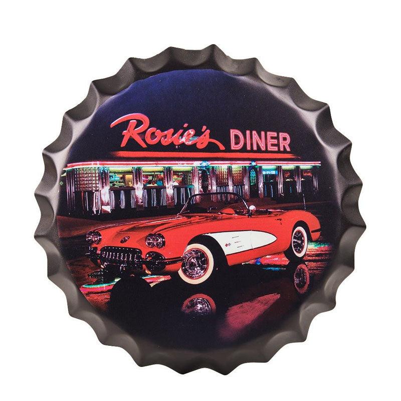 Buy Rosie'S Diner Bottle Cap Wall Accent Wall Accents from Vaaree