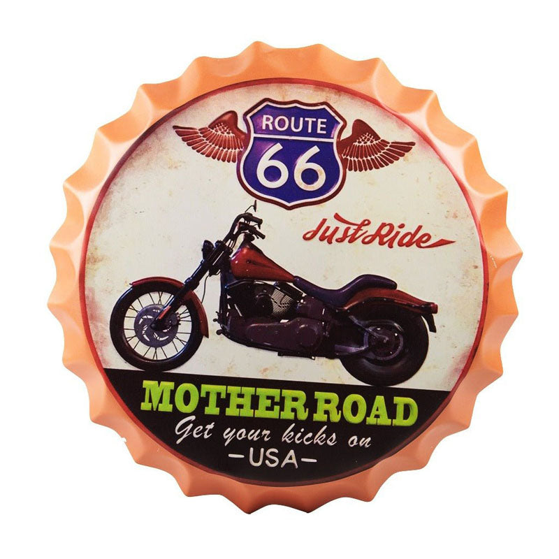 Buy Route 66 Mother Road Bottle Cap Wall Accent Wall Accents from Vaaree