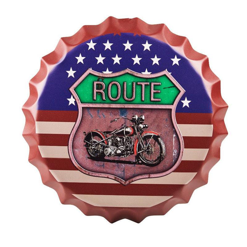 Buy Route 66 Us Flag Bottle Cap Wall Accent Wall Accents from Vaaree