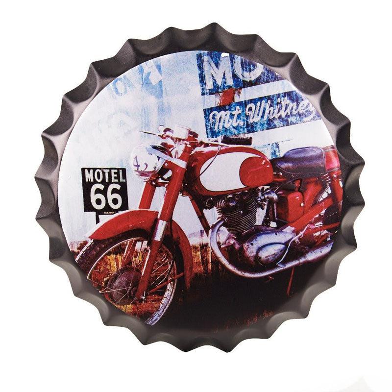 Buy Route66 Red Bottle Cap Wall Accent Wall Accents from Vaaree