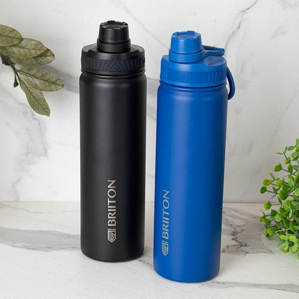 Bottle - Drink Dazzle 750 ML Hot & Cold Thermos Water Bottle (Black & Blue) - Set Of Two