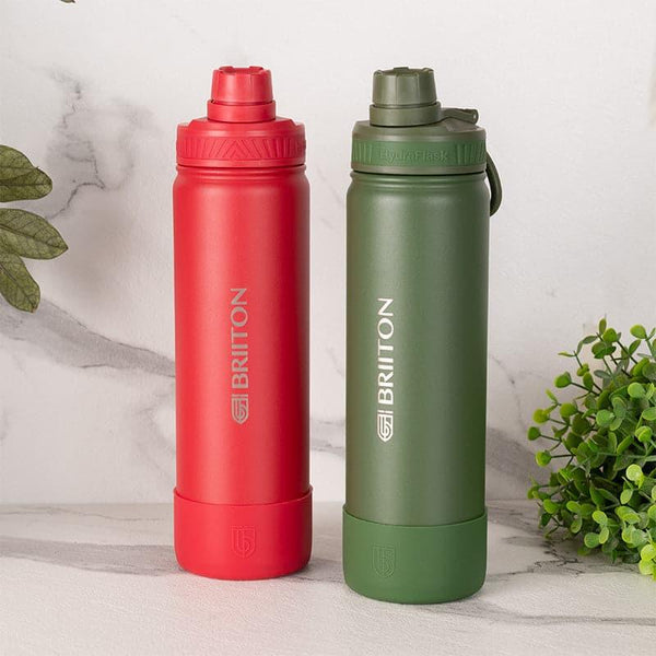 Bottle - Drink Dazzle 750 ML Hot & Cold Thermos Water Bottle (Green & Red) - Set Of Two