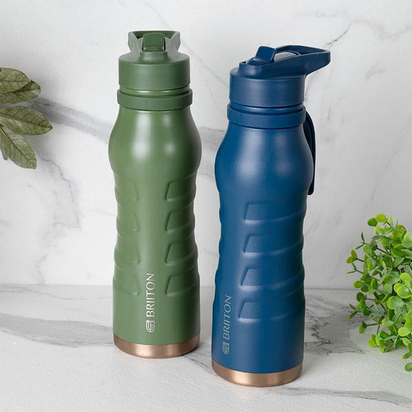 Bottle - Epiquencher 750 ML Hot & Cold Thermos Water Bottle (Green & Blue) - Set Of Two