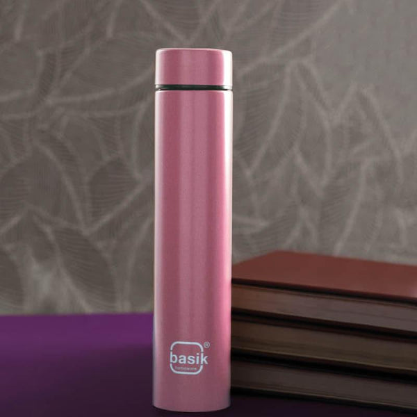Bottle - Evara Stainless Steel Bottle (Pink) - 440 ML