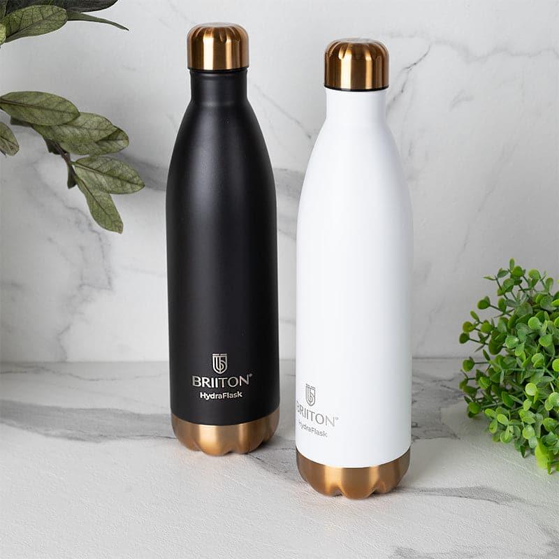 Bottle - Ferusa 750 ML Hot & Cold Thermos Water Bottle (White & Black) - Set Of Two