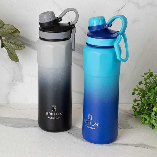 Bottle - Gleam Craft 800 ML Hot & Cold Thermos Water Bottle (Black & Blue) - Set Of Two