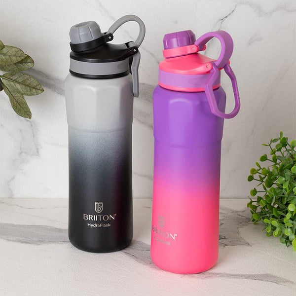 Bottle - Gleam Craft 800 ML Hot & Cold Thermos Water Bottle (Black & Pink) - Set Of Two