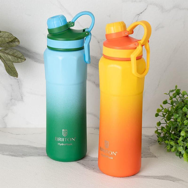 Bottle - Gleam Craft 800 ML Hot & Cold Thermos Water Bottle (Green & Yellow) - Set Of Two