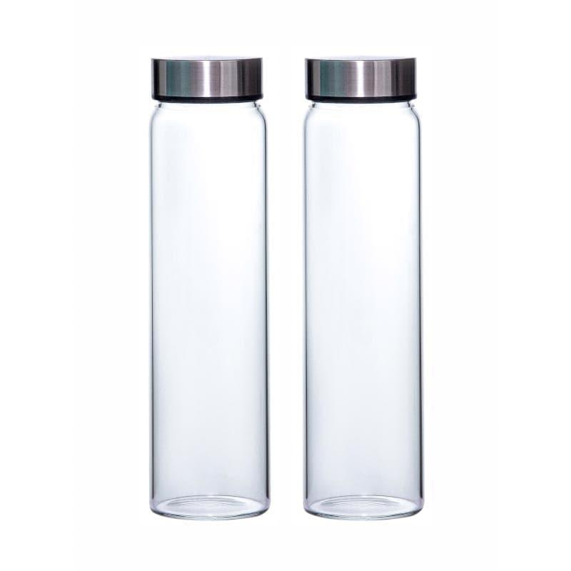 Bottle - Glisten Borosilicate Bottle (Silver) - Set Of Two
