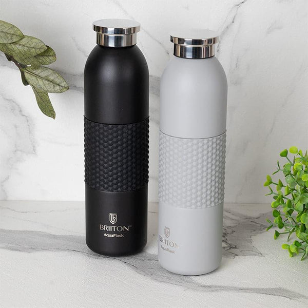 Buy Gradient 620 ML Hot & Cold Thermos Water Bottle (Black & Grey) - Set Of Two Bottle from Vaaree