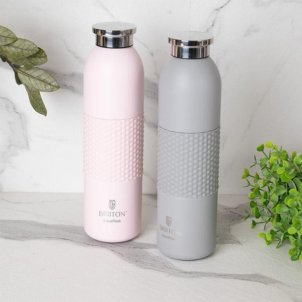 Bottle - Gradient 620 ML Hot & Cold Thermos Water Bottle (Pink & Grey) - Set Of Two