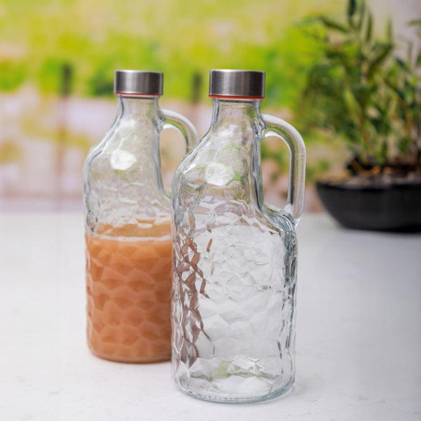 Buy Grid Ripple Bottle (1000 ML) - Set Of Two Jug from Vaaree