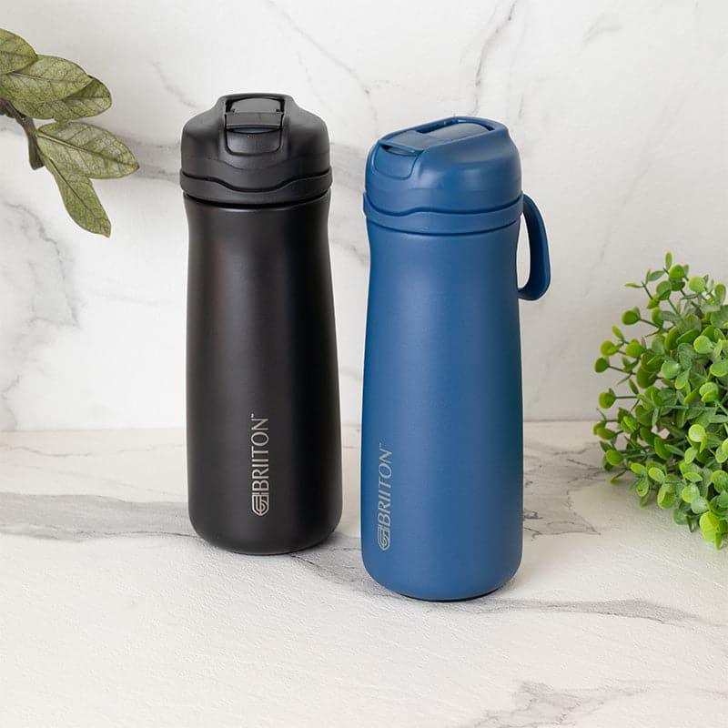 Buy H2O Splash 600 ML Hot & Cold Thermos Water Bottle (Black & Blue) - Set Of Two Bottle from Vaaree