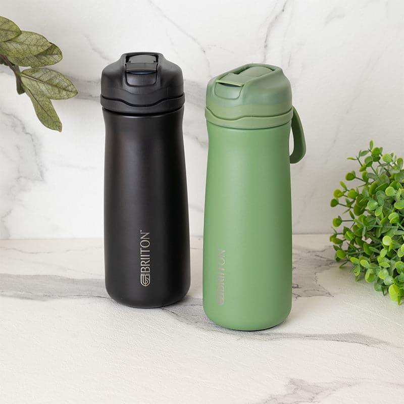 Buy H2O Splash 600 ML Hot & Cold Thermos Water Bottle (Black & Green) - Set Of Two Bottle from Vaaree